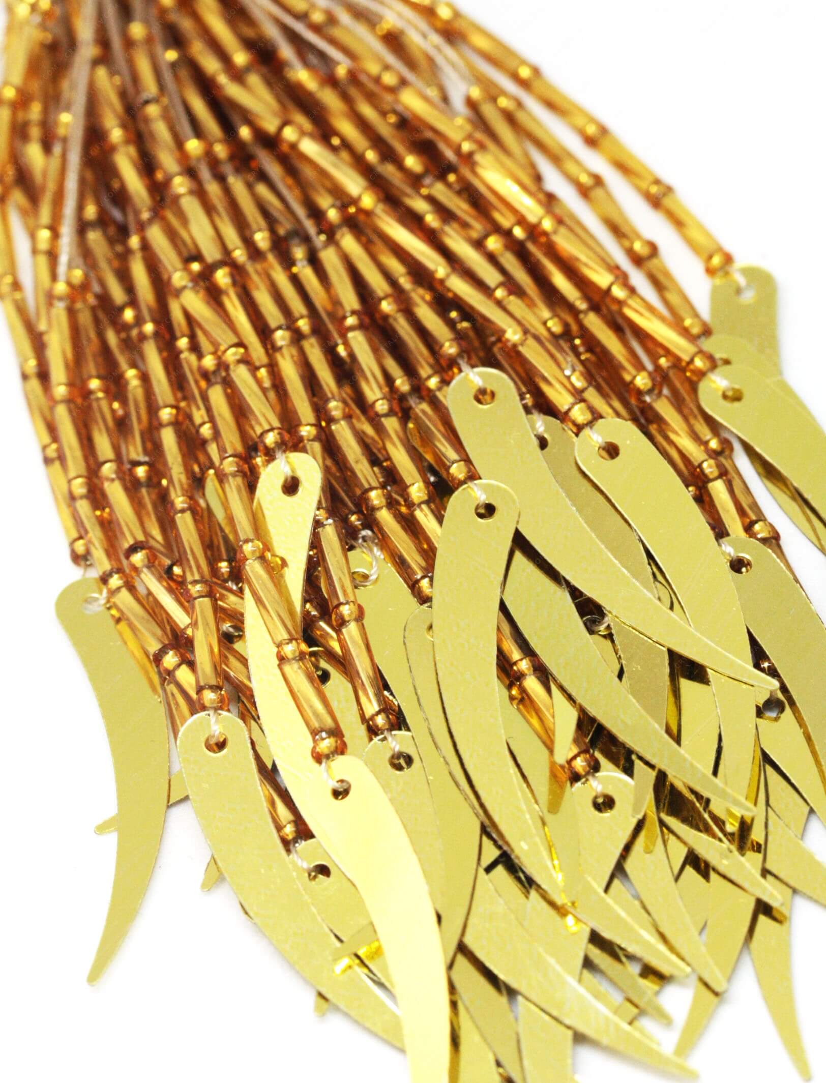 Пучки стекляруса Gold + паєтка Gold перець 5х32мм